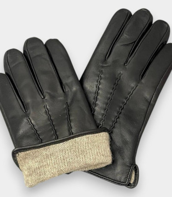 Перчатки мужские кожаные сенсорные PAIDI ANJ-RY-604 ЧерныйKID LEATHER black Размеры 10-12
