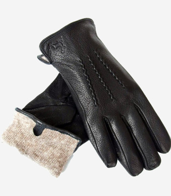 Перчатки мужские BALISA 601 Черные с натуральной кожи оленя DEER BLACK Размеры 10-12