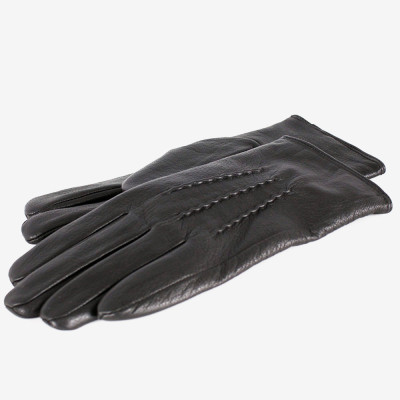 Перчатки мужские BALISA S-106  DEER BLACK Размеры 10-12 черные с натуральной кожи оленя на шерстяной подкладке  Черный