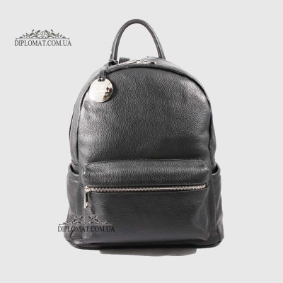 Рюкзак женский Кожаный BELLINI Bruna V0031  BLACK floater Черный
