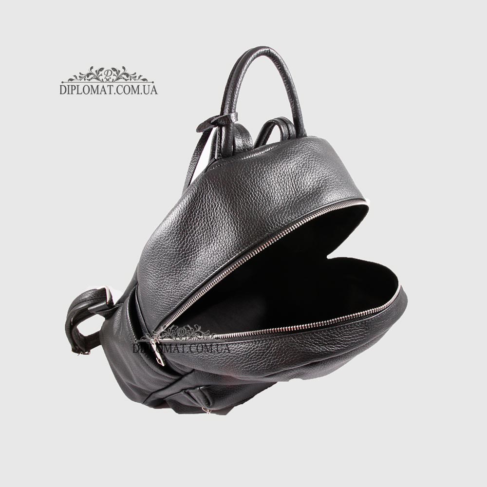 Рюкзак женский Кожаный BELLINI Bruna V0031  BLACK floater Черный