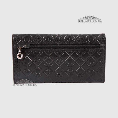 Кошелек женский кожаный TERGAN 5779  SIYAH PALERMO/ORANGE ATLANTIS