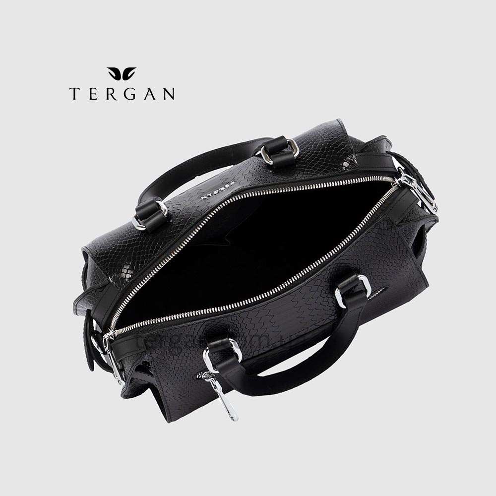 Сумка Женская Кожаная TERGAN 79658  SIYAH PITON / SIYAH ANALIN Черный