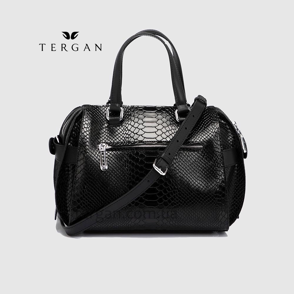 Сумка Женская Кожаная TERGAN 79658  SIYAH PITON / SIYAH ANALIN Черный
