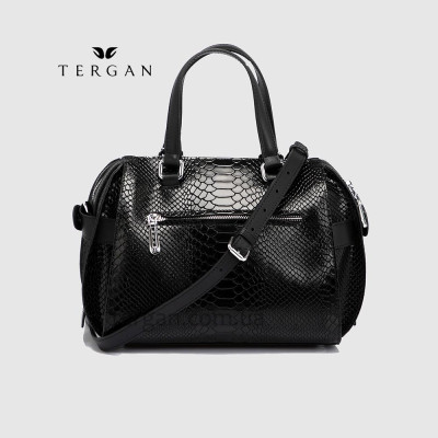 Сумка Женская Кожаная TERGAN 79658  SIYAH PITON / SIYAH ANALIN Черный