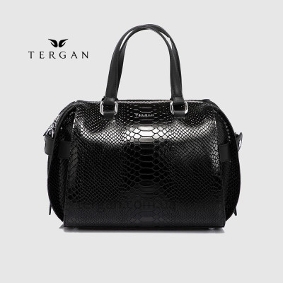 Сумка Женская Кожаная TERGAN 79658  SIYAH PITON / SIYAH ANALIN Черный