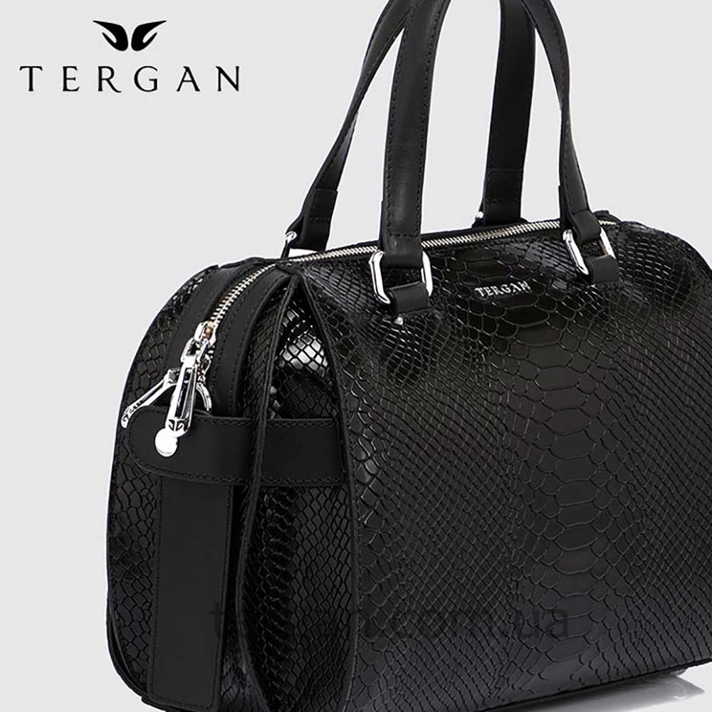 Сумка Женская Кожаная TERGAN 79658  SIYAH PITON / SIYAH ANALIN Черный