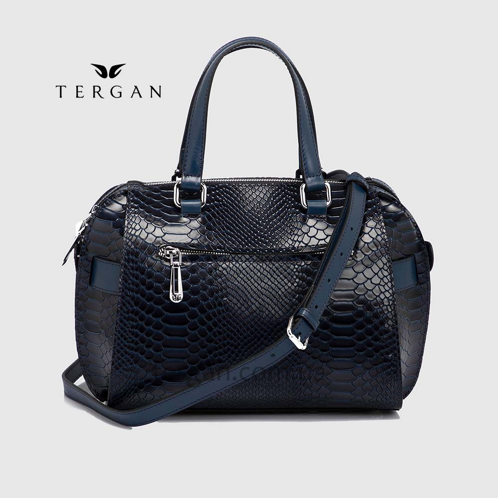 Сумка Женская Кожаная TERGAN 79658  LACIVERT PYTHON