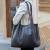 Сумка-Шопер Женская Кожаная DVTEI 1107 На плечоD.GREY  smooth