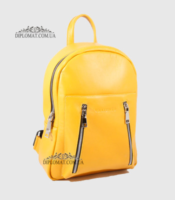 Рюкзак женский VALIENTE 1062 Одно отделение Вертикальные молнииSAUVAGE Yellow Желтый