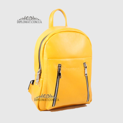 Рюкзак женский VALIENTE 1062 Одно отделение Вертикальные молнии SAUBAGE Yellow Желтый Желтый