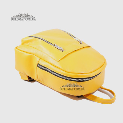 Рюкзак женский VALIENTE 1062 Одно отделение Вертикальные молнии SAUBAGE Yellow Желтый Желтый