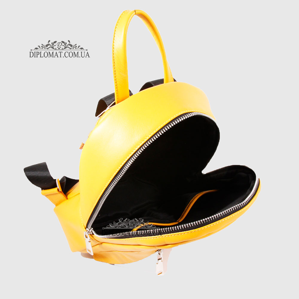 Рюкзак женский VALIENTE 1062 Одно отделение Вертикальные молнии SAUBAGE Yellow Желтый Желтый