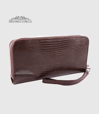 Кошелек на молнии CANPELLINI 706 Кожаный С петелькой на руку143 BROWN REPTILE Коричневый