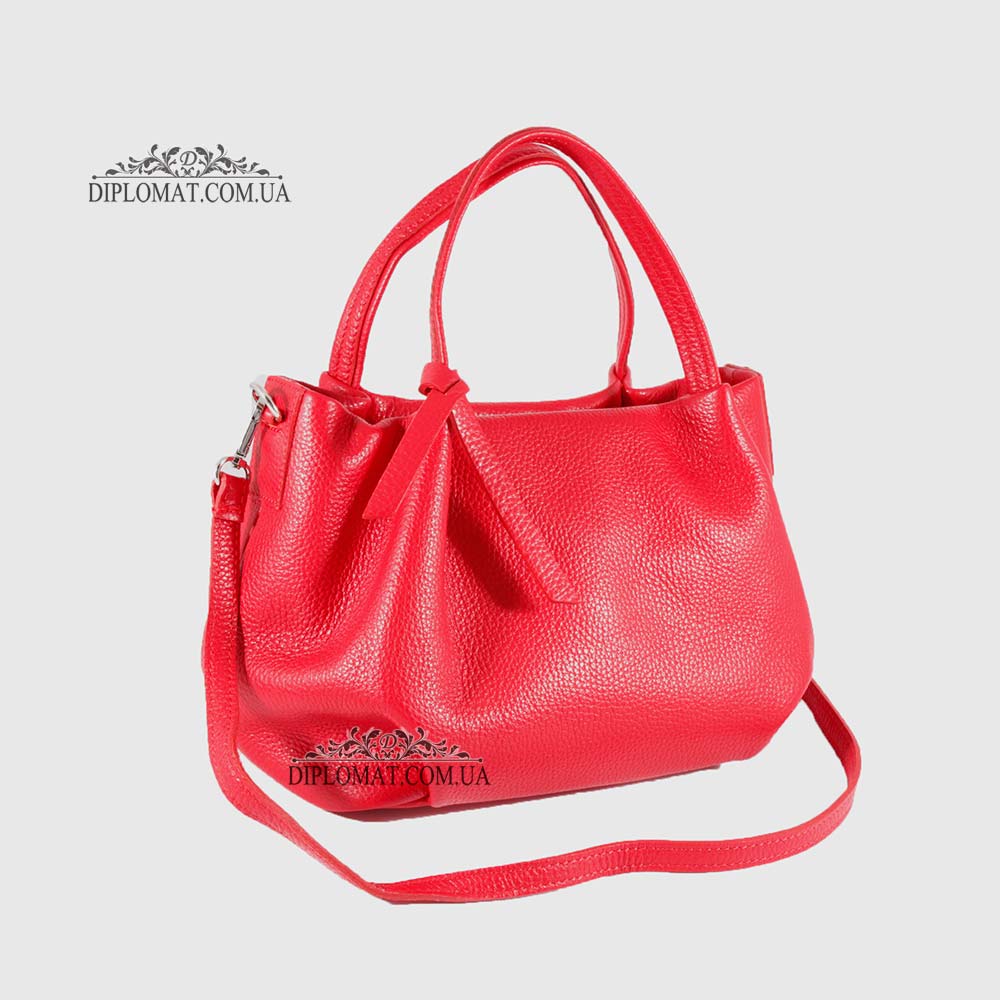 Сумка Женская Кожаная EMANUELA FERRETTI 6883  RED floater Красный/Розовый