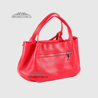 Сумка Женская Кожаная EMANUELA FERRETTI 6883  RED floater Красный/Розовый