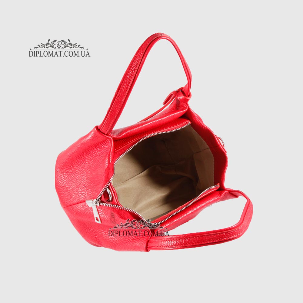Сумка Женская Кожаная EMANUELA FERRETTI 6883  RED floater Красный/Розовый