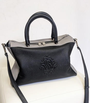 Сумка Женская Кожаная VALIENTE 716 FLOATER BLACK & TAUPE