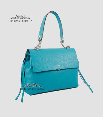 Сумка Женская Кожаная EMANUELA FERRETTI 85485 Средняя на цепочке через плечоTURCHESE  floater