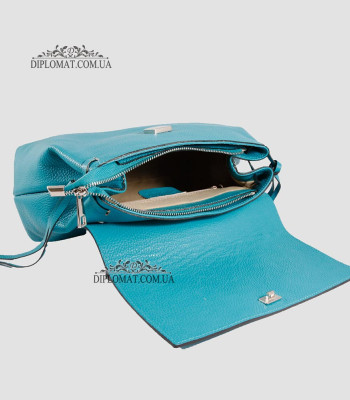Сумка Женская Кожаная EMANUELA FERRETTI 85485 Средняя на цепочке через плечоTURCHESE  floater