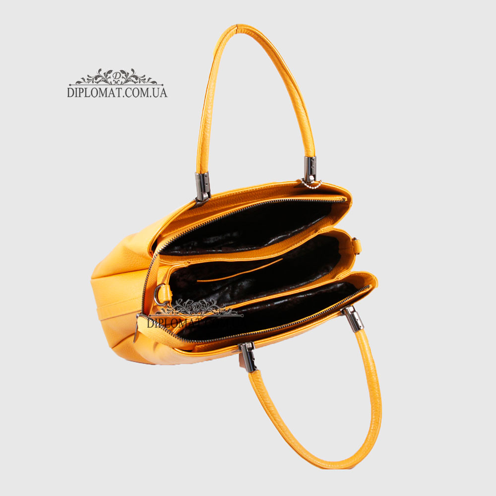 Сумка Женская Кожаная GUARD 604  YELLOW FLOATER Желтый