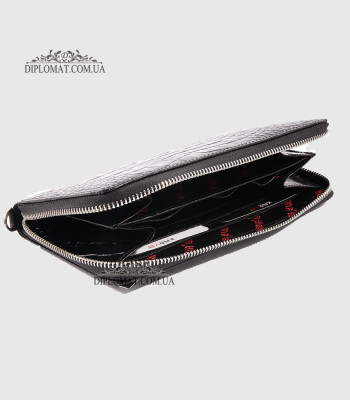 Клатч мужской KARYA 0704 кожаный с отделением для телефона 53 Black Croco