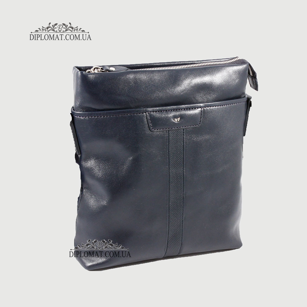 Сумка мужская TERGAN 21320 Кожаная с ремнем через плечо LACIVERT RUSTIC/LACIVERT RUSTIC Синий