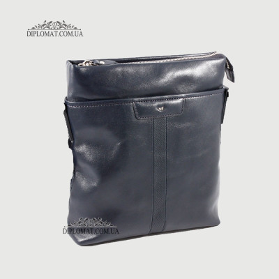 Сумка мужская TERGAN 21320 Кожаная с ремнем через плечо LACIVERT RUSTIC/LACIVERT RUSTIC Синий