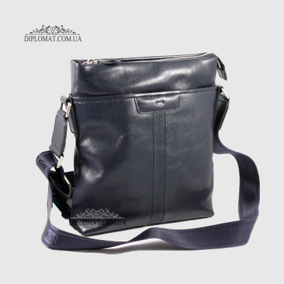 Сумка мужская TERGAN 21320 Кожаная с ремнем через плечо LACIVERT RUSTIC/LACIVERT RUSTIC Синий