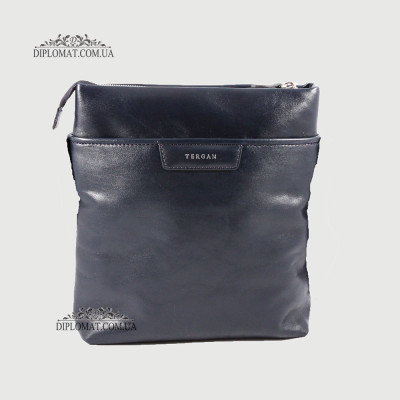 Сумка мужская TERGAN 21320 Кожаная с ремнем через плечо LACIVERT RUSTIC/LACIVERT RUSTIC Синий