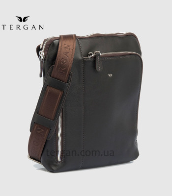 Сумка мужская TERGAN 21274 Через плечо Кожаная с 4 наружными Отделениями на молнииKAHVE NAPPA Коричневый