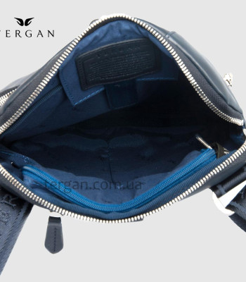 Сумка мужская TERGAN 21274 Через плечо Кожаная с 4 наружными Отделениями на молнииLACIVERT NAPPA