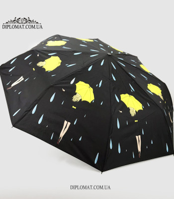 Зонт Автомат Lucky Elephants FA720 с кожаной ручкойPolyester BLACK