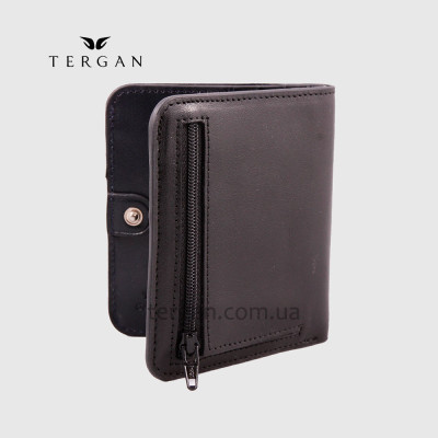 Портмоне мужское TERGAN 1594 кожаное на кнопке небольшого размера  SIYAH RUSTIC / LACIVERT RUSTIC Черный с Синим