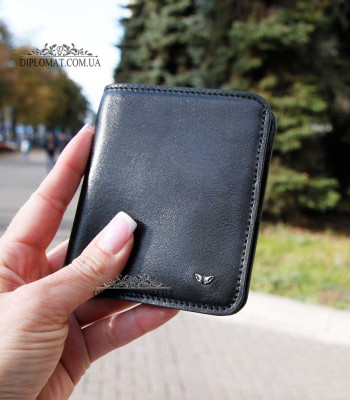 Портмоне мужское TERGAN 1594 кожаное на кнопке небольшого размера SIYAH RUSTIC Черный