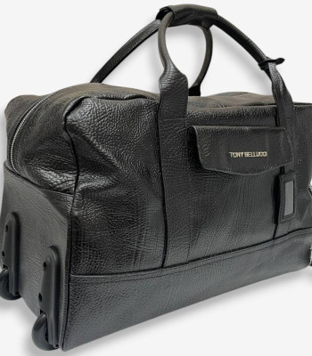 Дорожная кожаная сумка на колесах TONY BELLUCCI T-5100-893 BLACK