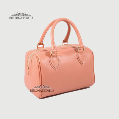 Сумка Бочонок Женская Кожаная BELLINI BP005 Trunk  ROSE smooth Красный/Розовый