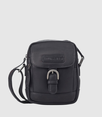 Небольшая сумка через плечо HILL BURRY HT-05HB Crazy Horse Black