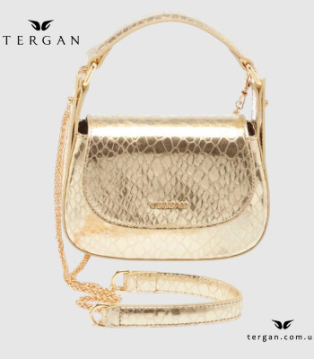 Сумка женская Кросс-боди TERGAN 80199 кожаная GOLD PYTHON