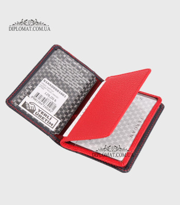 Обложка кожаная для ID паспорта TERGAN 1601 LACIVERT FLOATER/KIRMIZI