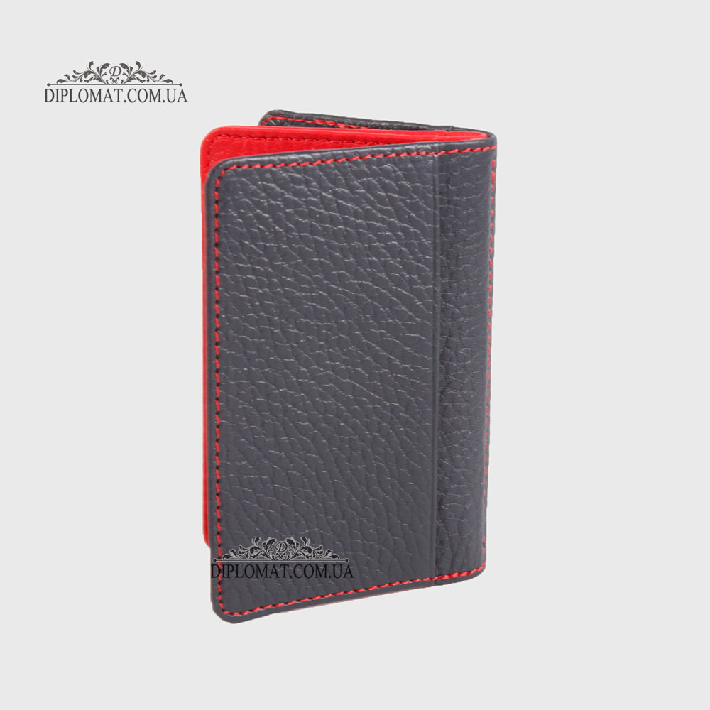 Обложка кожаная для ID паспорта TERGAN 1601  LACIVERT FLOATER/KIRMIZI  синий-красный