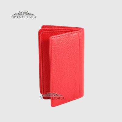 Обложка кожаная для ID паспорта TERGAN 1601  KIRMIZI LATIGO Красный/Розовый