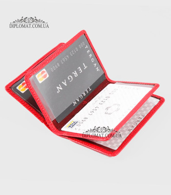 Обложка кожаная для ID паспорта TERGAN 1601 KIRMIZI PALERMO