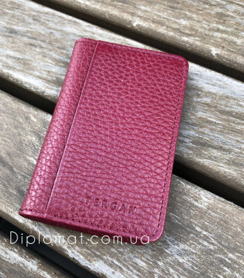 Обложка кожаная для ID паспорта TERGAN 1601 BORDO FLOATER Бордовый