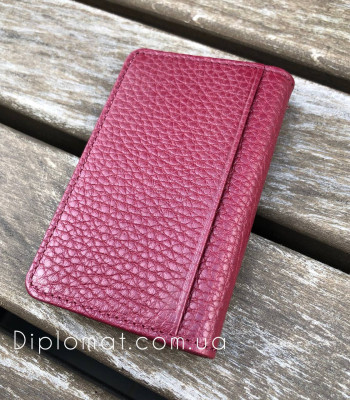 Обложка кожаная для ID паспорта TERGAN 1601 BORDO FLOATER Бордовый