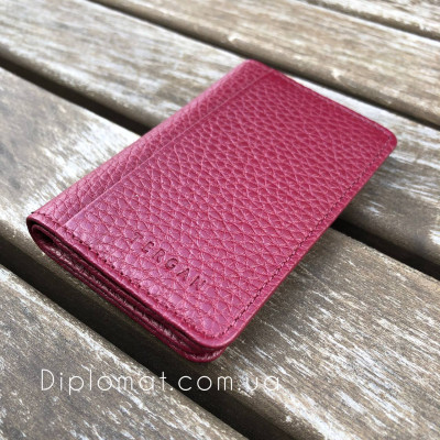 Обложка кожаная для ID паспорта TERGAN 1601  BORDO FLOATER Красный
