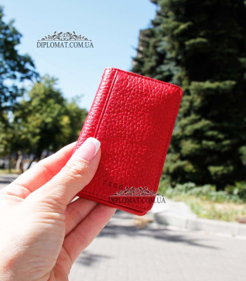 Обложка кожаная для ID паспорта TERGAN 1601 KIRMIZI FLOATER Красный