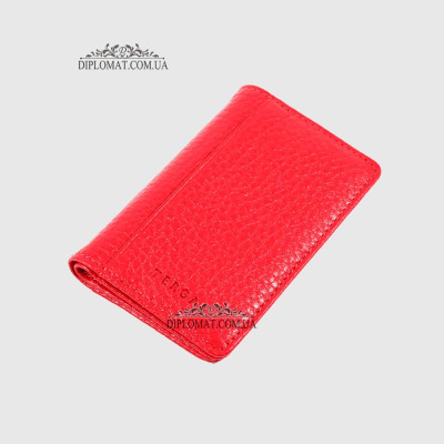 Обложка кожаная для ID паспорта TERGAN 1601  KIRMIZI FLOATER Красный/Розовый
