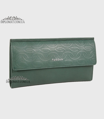 Кошелек женский TERGAN 5793 Кожаный для карточек и денегKOYU YESIL NAPPA
