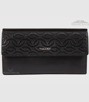 Кошелек женский TERGAN 5793 Кожаный для карточек и денегSIYAH NAPPA Черный